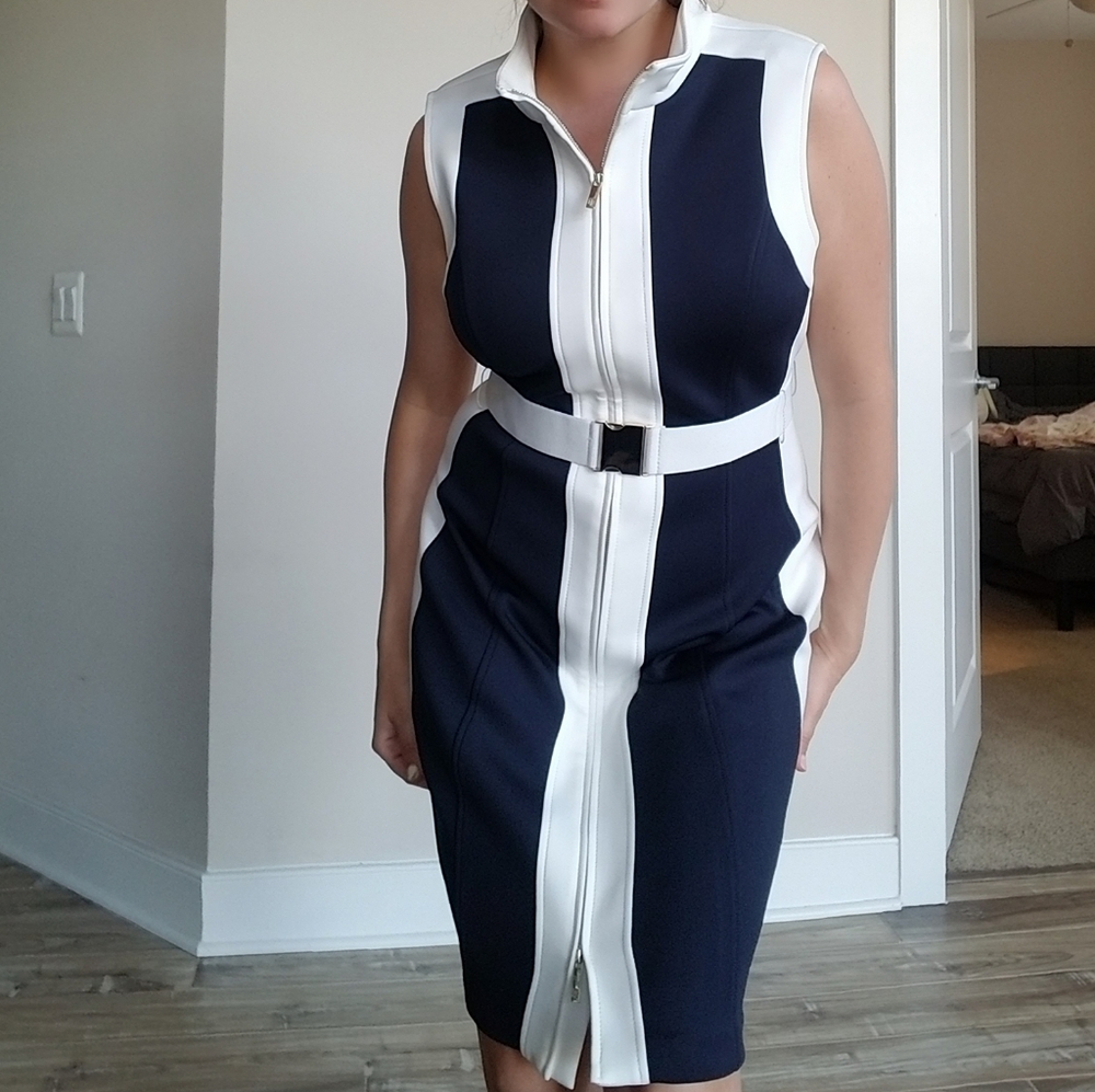 Tommy Hilfiger Zip Front Scuba Dress